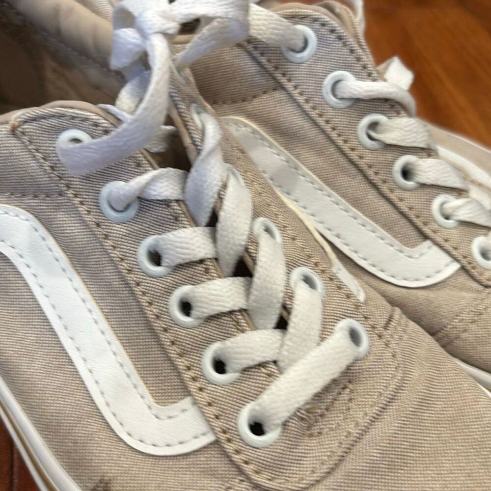 Vans Old Skool Tan Canvas Sneakers Women’s Size 8 Beige Skate Shoes - Picture 4 of 15